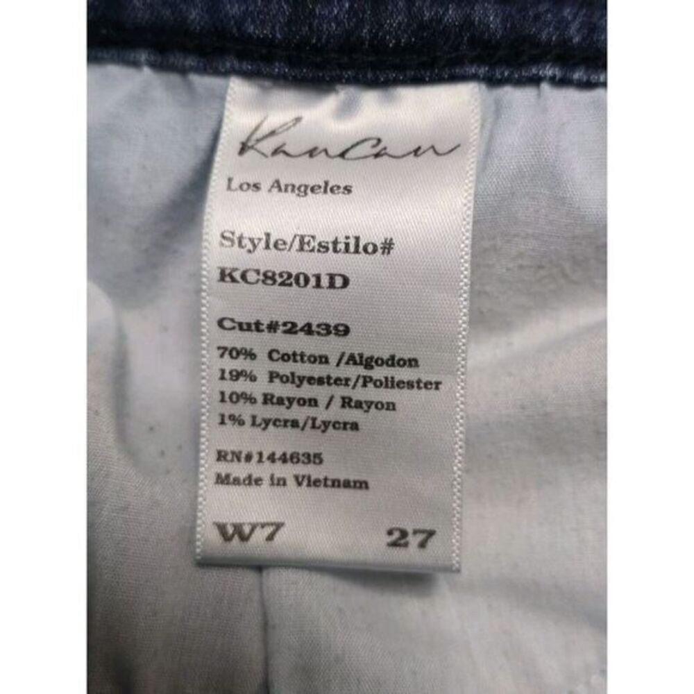 KanCan KC8201D Distressed MOTTO Skinny Ankle‎ Blue Denim Jeans Size 7/27 - Picture 7 of 8